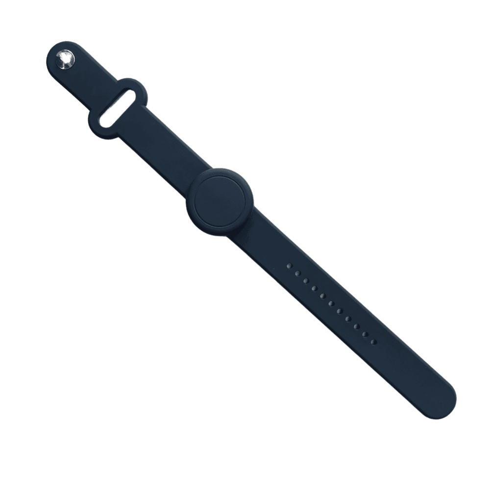 ProTechMe BLE button on a silicone wristband